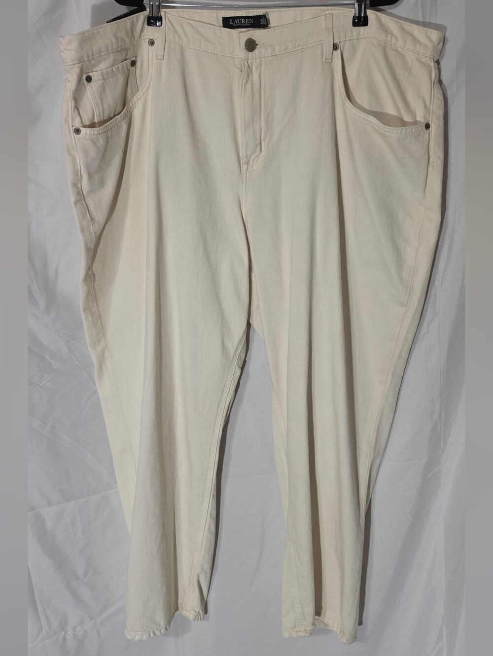 Lauren Ralph Lauren Cream Straight-Leg Jeans